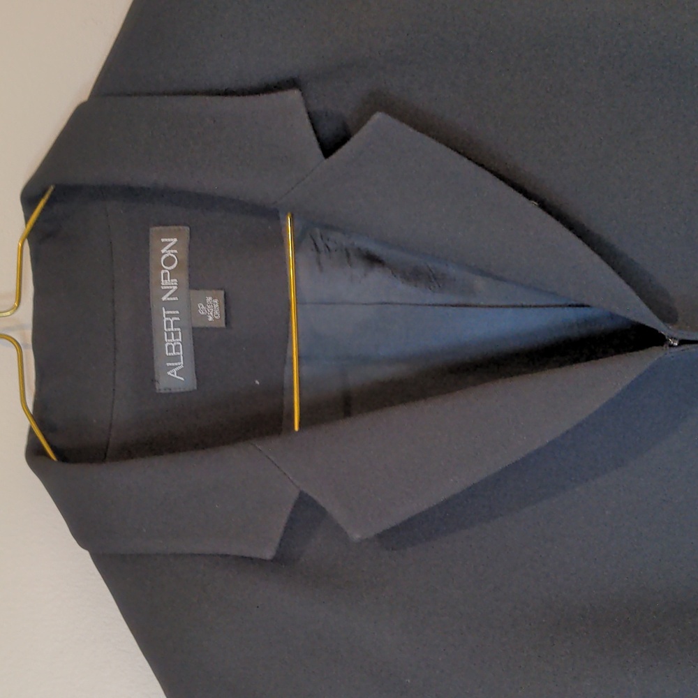 Albert Nipon Black Beaded Blazer and Pants Set Size 6P